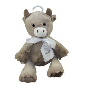 Snug Cow Brown Plush Infant Toddler Stuffed Animal Toy 12" Super Soft Lovey NWT